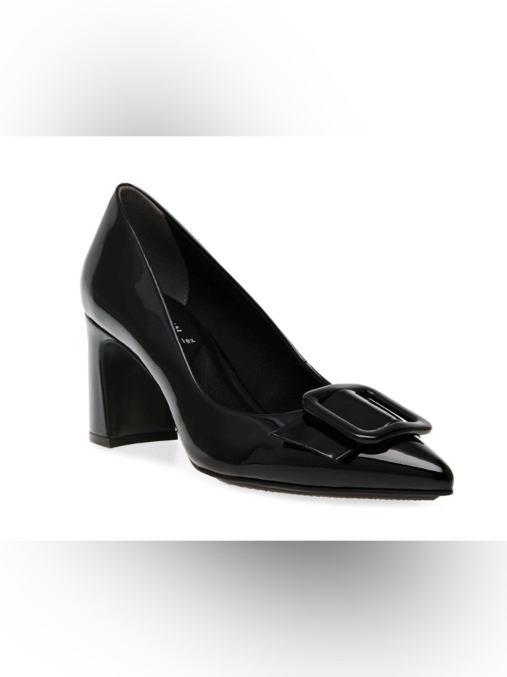 Anne Klein “Bentley” Black Patent Pointed Toe Pump with Buckle Size‎ 6.5